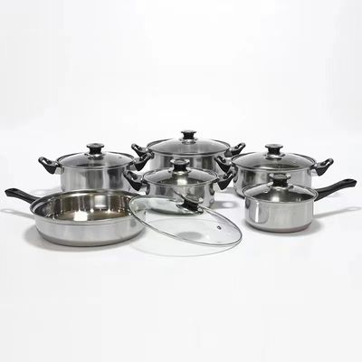 Non Stick Stainless Steel Cookware Pot 6 Pieces Sets Food Grade No Warping