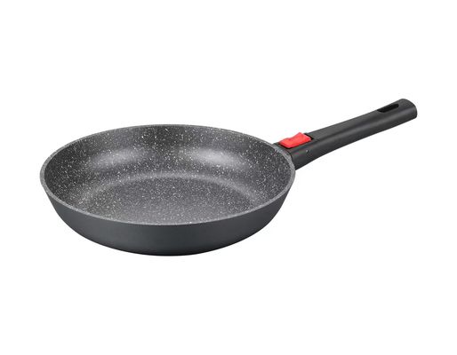 Large Deep Dish Aluminumpot 28cm With Glass Lid Black