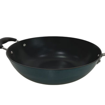 Classic 11Inch Cast Iron Chinese Wok Pan Skillet With Removable Silicone Handle