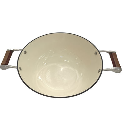 15Inch Cast Iron Skillet Chinese Wok With Durable Loop Handles
