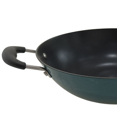 Classic 11Inch Cast Iron Chinese Wok Pan Skillet With Removable Silicone Handle