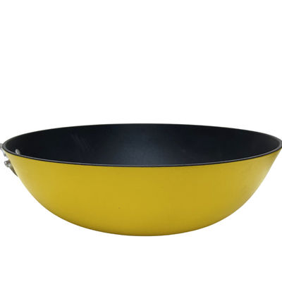 Classic 11Inch Cast Iron Chinese Wok Pan Skillet With Removable Silicone Handle