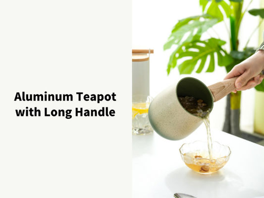 Induction Ready Aluminum Teapot Non Stick With Detachable Handle And Glass Lid