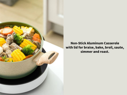 Heavy Duty Aluminum Casserole With Non Stick Interior