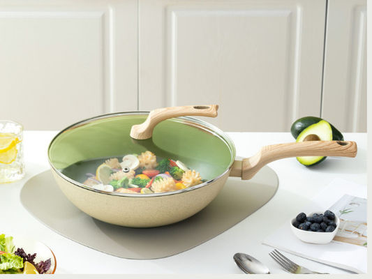 Premium Aluminum Wok Pan With Durable Loop Handles