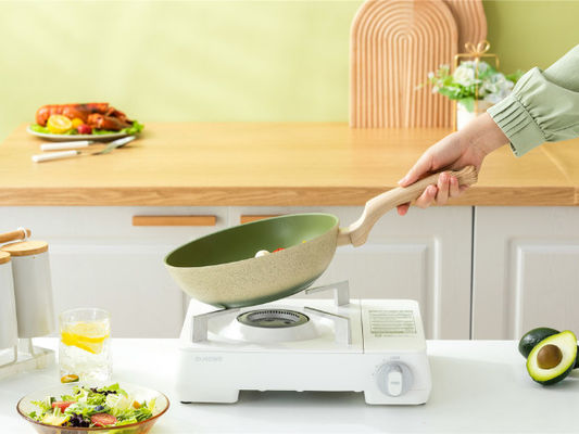 13Inch Chinese Aluminum Wok Pan With Tempered Glass Lid And Non Stick Coating