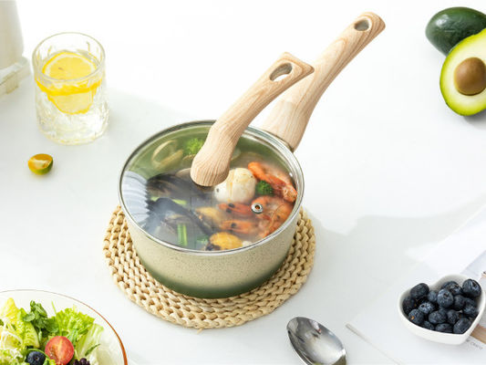 Durable Non Stick Aluminum Saucepan With Stainless Steel Lid And Stay Cool Handle