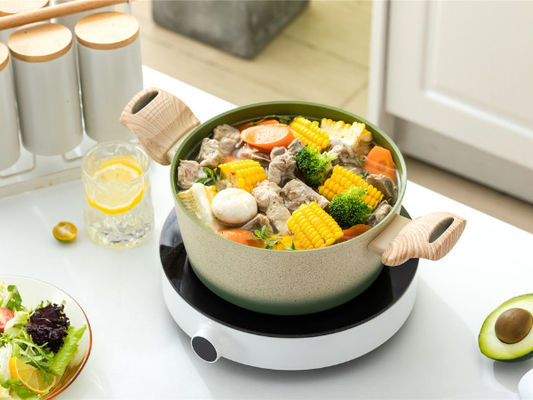 Non Stick Aluminum Casserole With Reinforced Coating And Detachable Handle