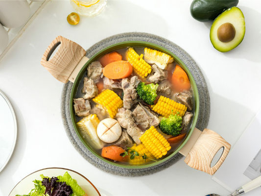 High Performance Aluminum Casserole Pan Non Stick With Heat Resistant Handles And Glass Lid
