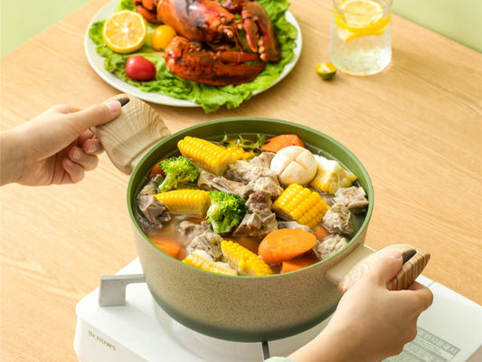 High Performance Aluminum Casserole Pan Non Stick With Heat Resistant Handles And Glass Lid