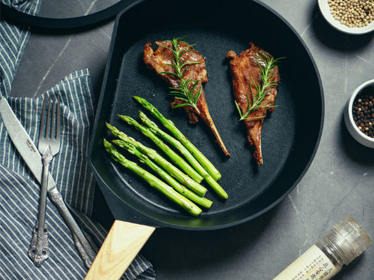 BSCI Large Deep Dish Aluminum Frying Pan 10Inch With Glass Lid