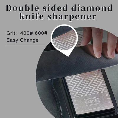 1.Premium Double-Sided Diamond Knife Sharpener-400/1000 Grit for Repairing &amp; Resharpening
