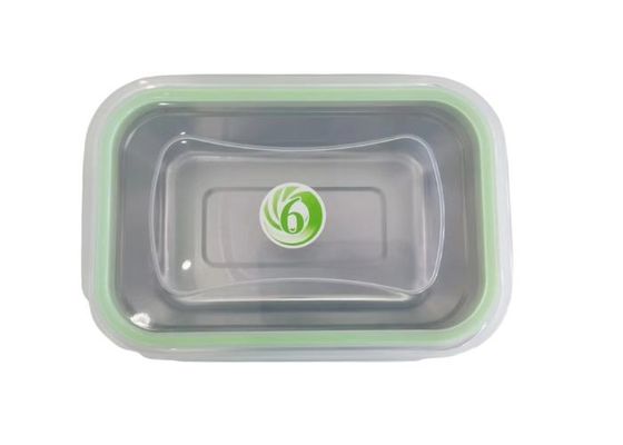 Reusable Stainless Steel Container With Transparent Plastic Lid 18cm