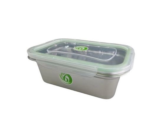 Reusable Stainless Steel Container With Transparent Plastic Lid 18cm
