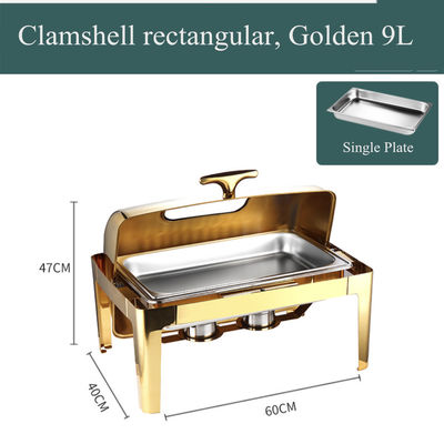 Heating Buffet Stainless Steel Stove Full Flip Soup Stove Hotel Breakfast Rectangle
