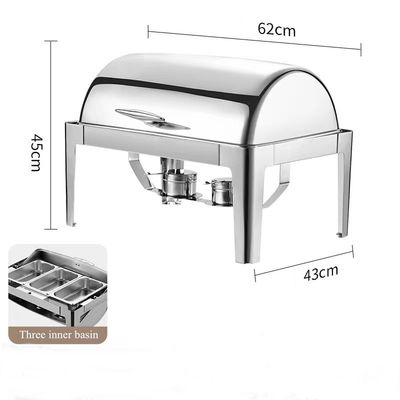 64*50*31cm Stainless Steel Buffet Alcohol Stove Hotel Restaurant Food Heating Container