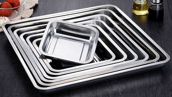 Safe Stainless Steel Food Tray Plate Oven Smooth Polished 60*60*2cm