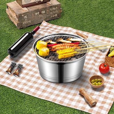 Portable BBQ Grilling Stove Stainless Steel 29cm For Camping