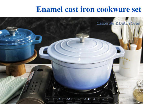 Enamel coating Cast Iron Round Cocotte Set Mini Dutch Ovens With Lid