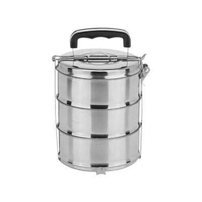 Stainless steel multifunctional lunch box with compartments and multiple layers portable lunch box