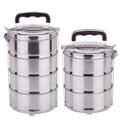 Stainless steel multifunctional lunch box with compartments and multiple layers portable lunch box
