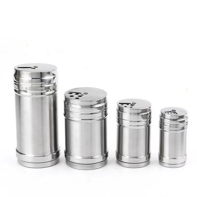Stainless Steel Household BBQ Seasoning Jar With Rotating Cover