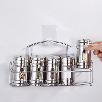 Stainless Steel Household BBQ Seasoning Jar With Rotating Cover