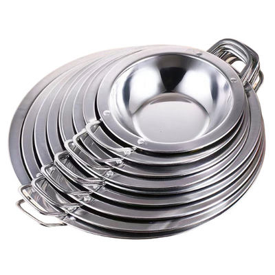 Food Grade 18-32cm Stainless Steel Pan Flat Bottom