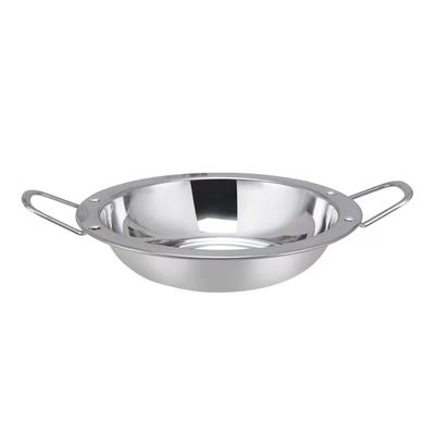 Food Grade 18-32cm Stainless Steel Pan Flat Bottom