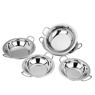 Food Grade 18-32cm Stainless Steel Pan Flat Bottom