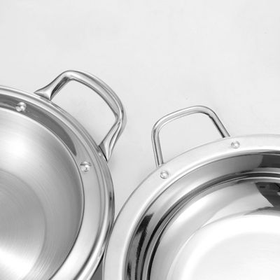 Food Grade 18-32cm Stainless Steel Pan Flat Bottom