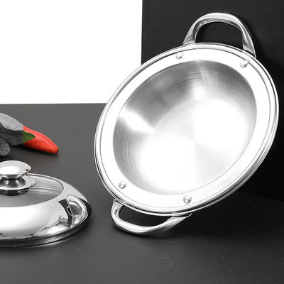 Food Grade 18-32cm Stainless Steel Pan Flat Bottom