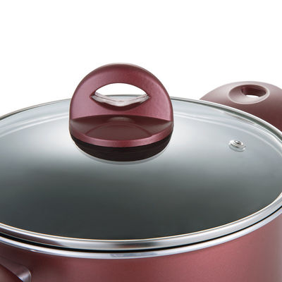 Multifunctional Burgundy Non-Stick Aluminum Cookware 3-Piece Set