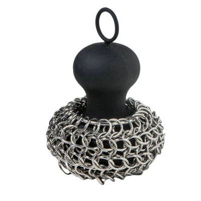Skillet Pan Cast Iron Scrubber Dish Brush With Silicone Handle