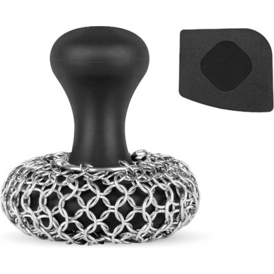 Skillet Pan Cast Iron Scrubber Dish Brush With Silicone Handle