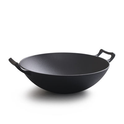 Vintage 32/36cm Cast Iron Wok With Double ears