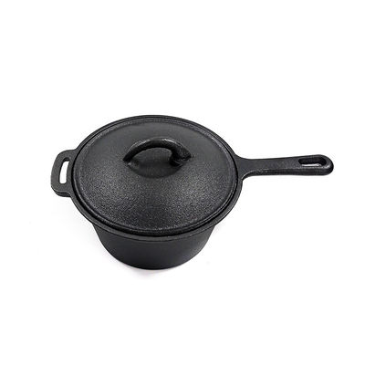 Pre-Seasoned Cast Iron Covered Saucepan With Long Handle – Perfect For Stovetop, Oven &amp; Grill Cooking
