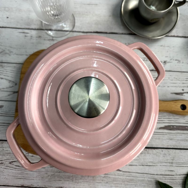 Enamel Coated Cast Iron Stock Pot /cocotte By Glasstop Size 18/20/22/24/26cm