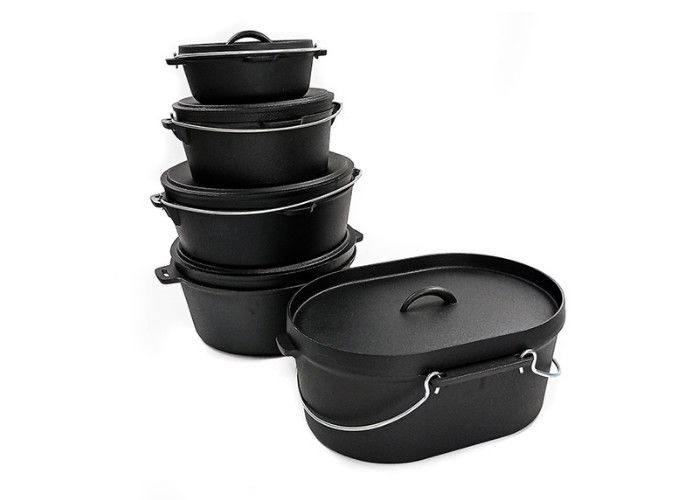 Scratch Resistant Cast Iron Dutch Oven 36.5X29.5X14.3CM Matt Black Interior