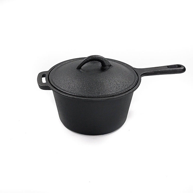 Pre-Seasoned Cast Iron Covered Saucepan With Long Handle – Perfect For Stovetop, Oven &amp; Grill Cooking
