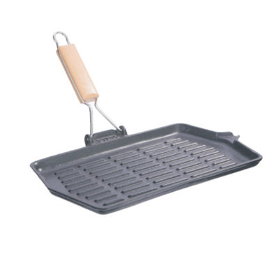 13.8inch Cast Iron Grill Griddle Non Stick Grill Pan For Camping