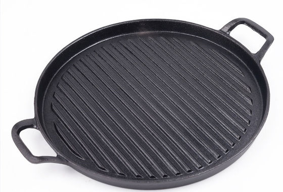 BBQ Pre Seasoned Cast Iron Griddle Pan With Superior Heat Retention